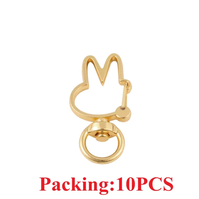 5-20pcs/lot Key Chain Key Ring keychain Bronze Rhodium Gold 28mm Long Round Split Keyrings Keychain Jewelry Making Wholesale DIY 10PCS Kc Gold rabbit