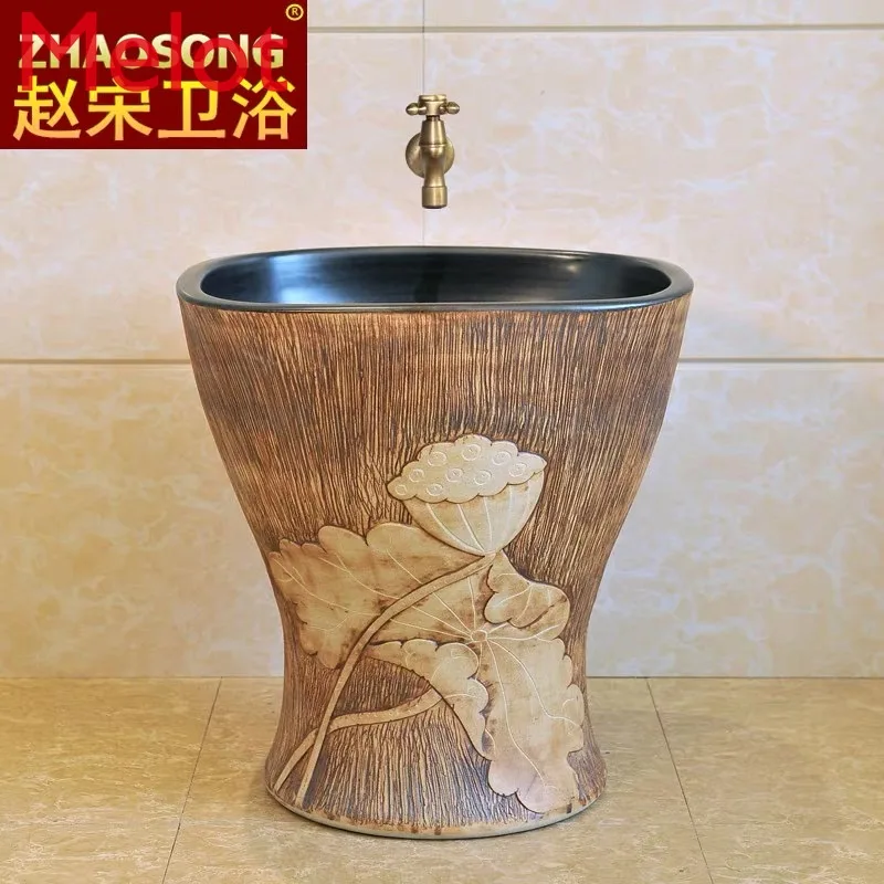 

Mop Pool European-Style Retro Balcony Bathroom Home Mop Basin Mop Sink Floor-Standing Outdoor Large Sink