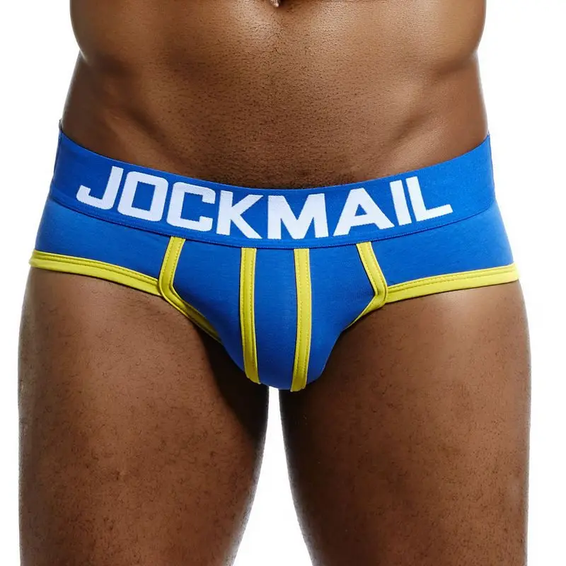Tanie JOCKMAIL marka męskie majtki bielizna bawełniana seksowna rura kieszonka na Penis homoseksualista sklep