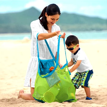 

Large Folding Net Bags Children Storage Bags Sand Beach Seashell Bag Kids Toy Storage Bag Mesh Bag Sandboxes