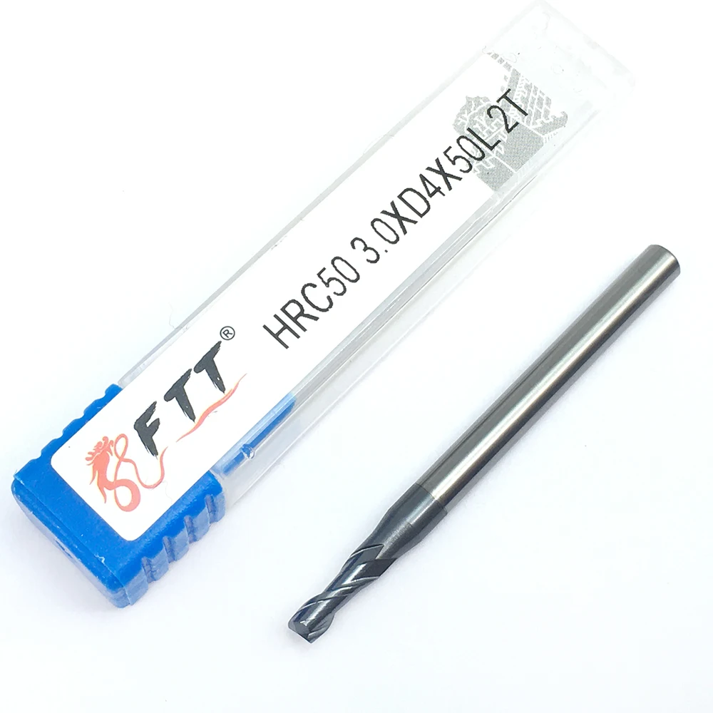 1PCS HRC50 3.0XD4X50L 2Flute Alloy Carbide Tungsten Steel Milling Cutter Milling Tools Endmills End Mill Solid Carbide Endmill