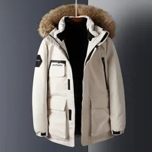 Брендовые зимние парки, мужская пуховая куртка, пальто, белые пуховые парки, толстые теплые меховые пальто с капюшоном, Мужская ветровка, зимние Пуховые парки