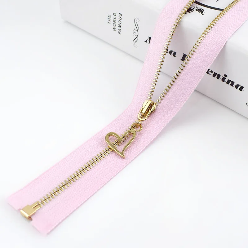 pink 2/5 шт. 40/50/60/70 см 3# металлическая молния с открытым концом с золотыми зубьями для застежки-молнии для шить сумка кошелек пуховик, куртка, юбка, Костюмы доступа ZA035 - Цвет: pink