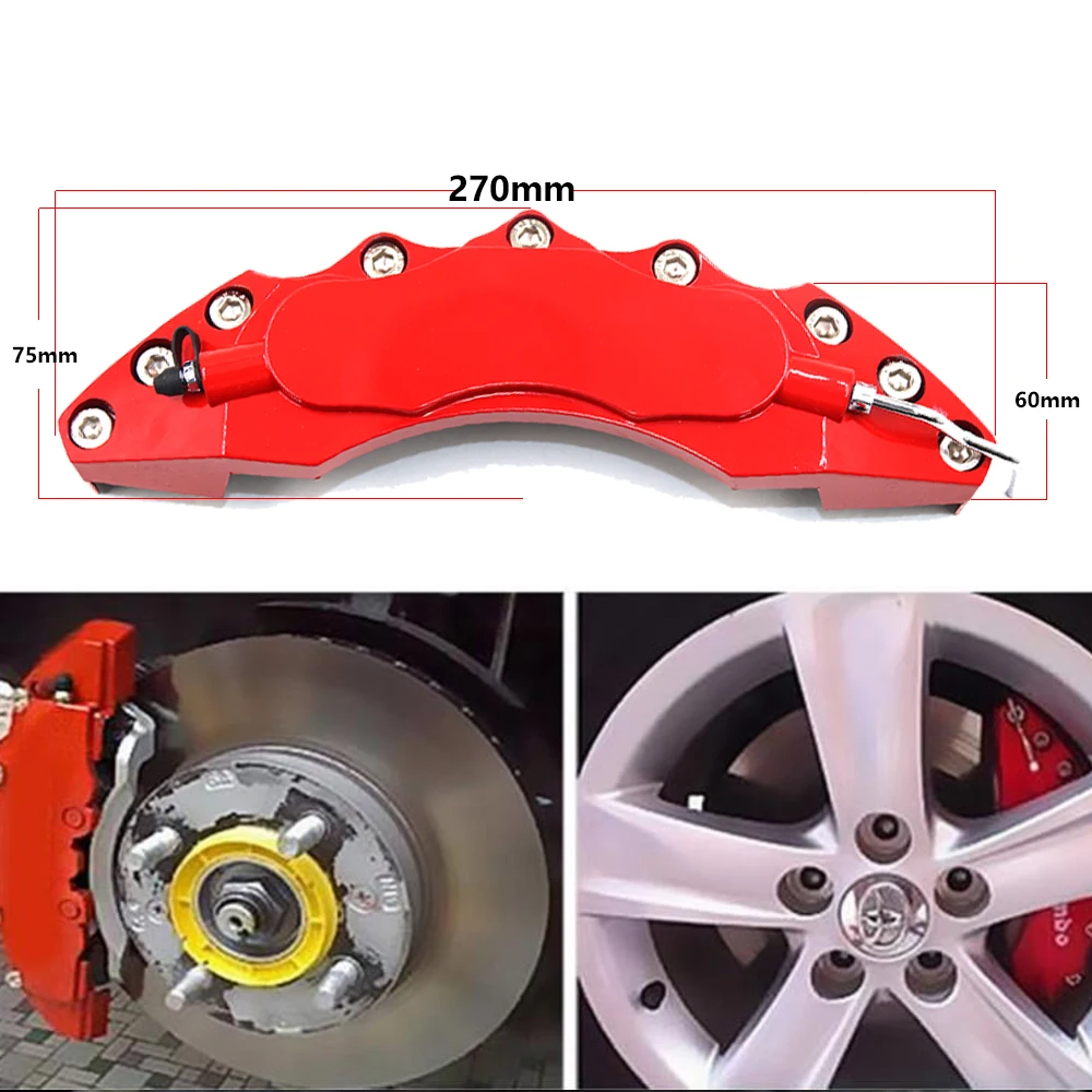 Green,2 pcs L and 2 pcs M Updated 8 Colors ABS Plastic Disc Brake Caliper Cover Without Logo Front and Rear Fit for BMW Audi Mercedes Benz