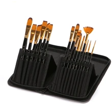 Нейлон акриловые краски Художественные картины для взрослых акварель масло щетки ручка для акриловой живописи мелом мешок 15 шт./компл