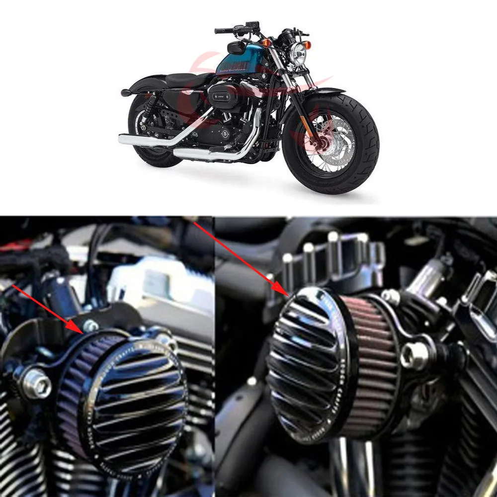 Грубый ручной воздухоочиститель Впускной фильтр Syetem для 2004- Harley Sportster XL 883 1200 Универсальный автоматический фильтр воздухоочистителя