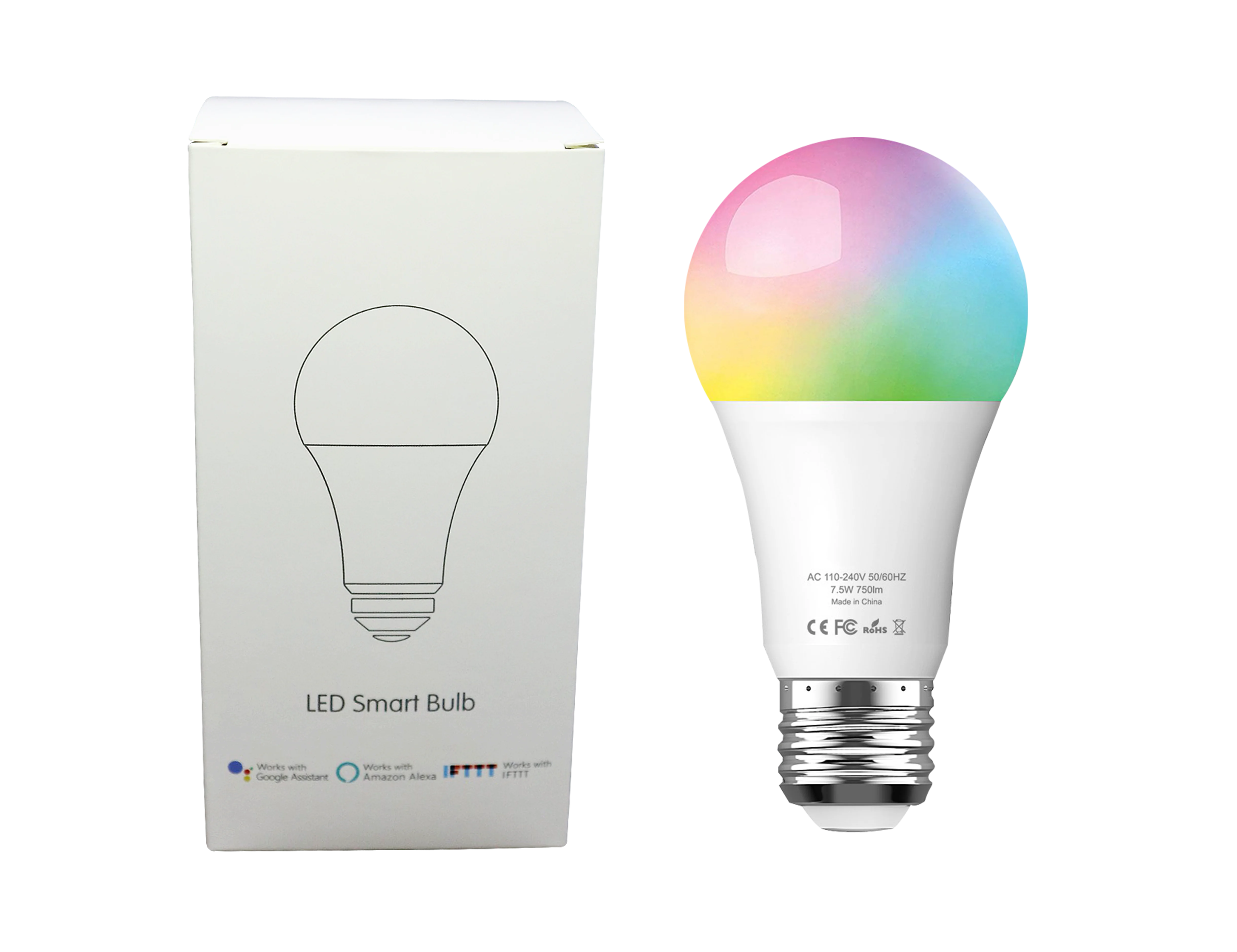 2021 Tuya лампа смарт лампочка WiFi E27 Цвет изменение 7 5 Вт/совместим с Alexa Google Home