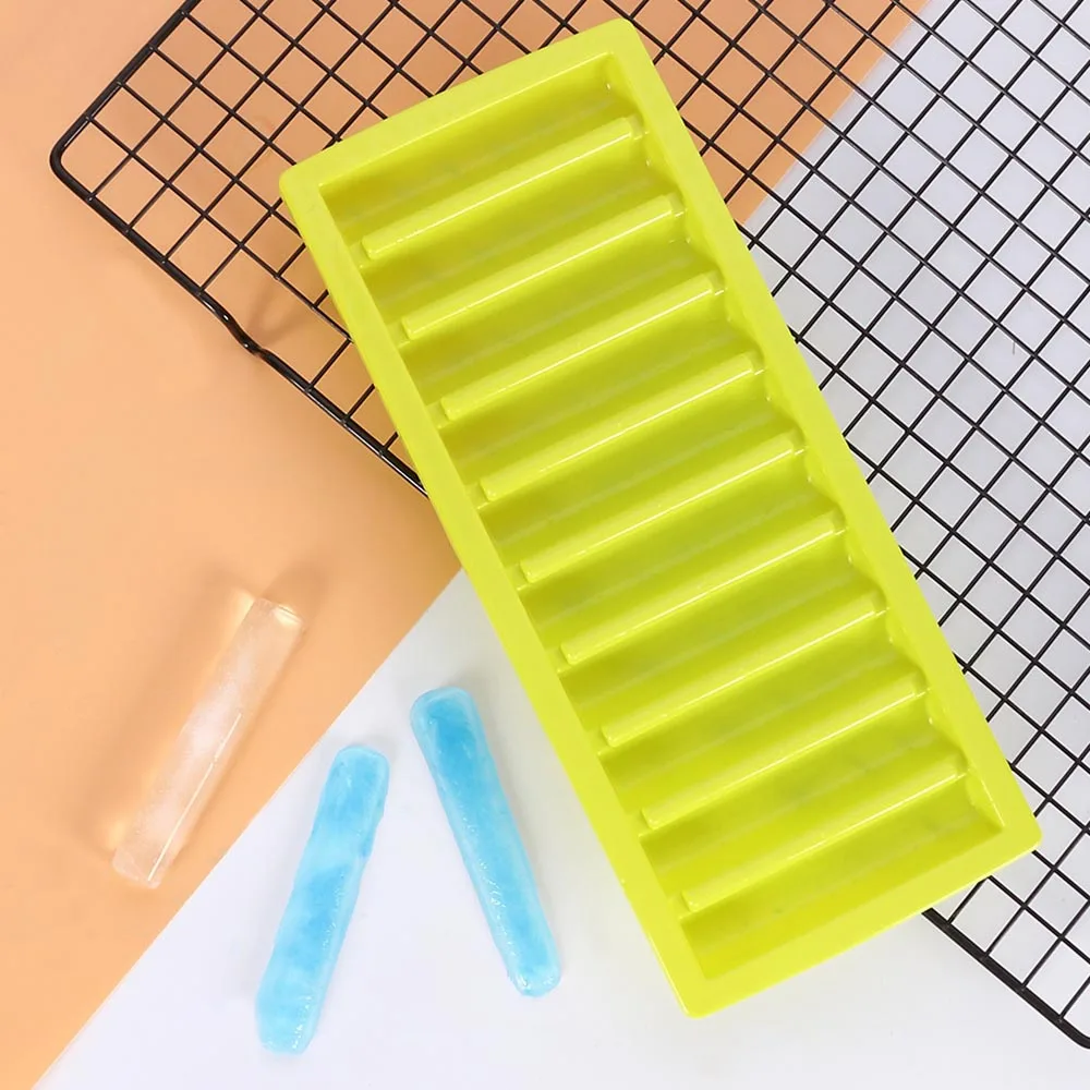 Reusable Ice Cubes Mold DIY 10 Grid Long Ice Grid Mold Silicone Ice ...