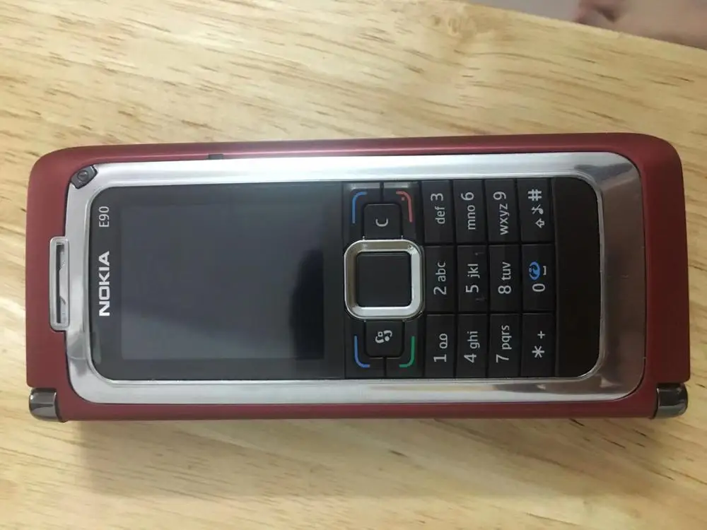 Красный E90 NOKIA E90 мобильный телефон 3G GPS Wifi 3.2MP Bluetooth смартфон красный и подарок Восстановленный - Цвет: Красный