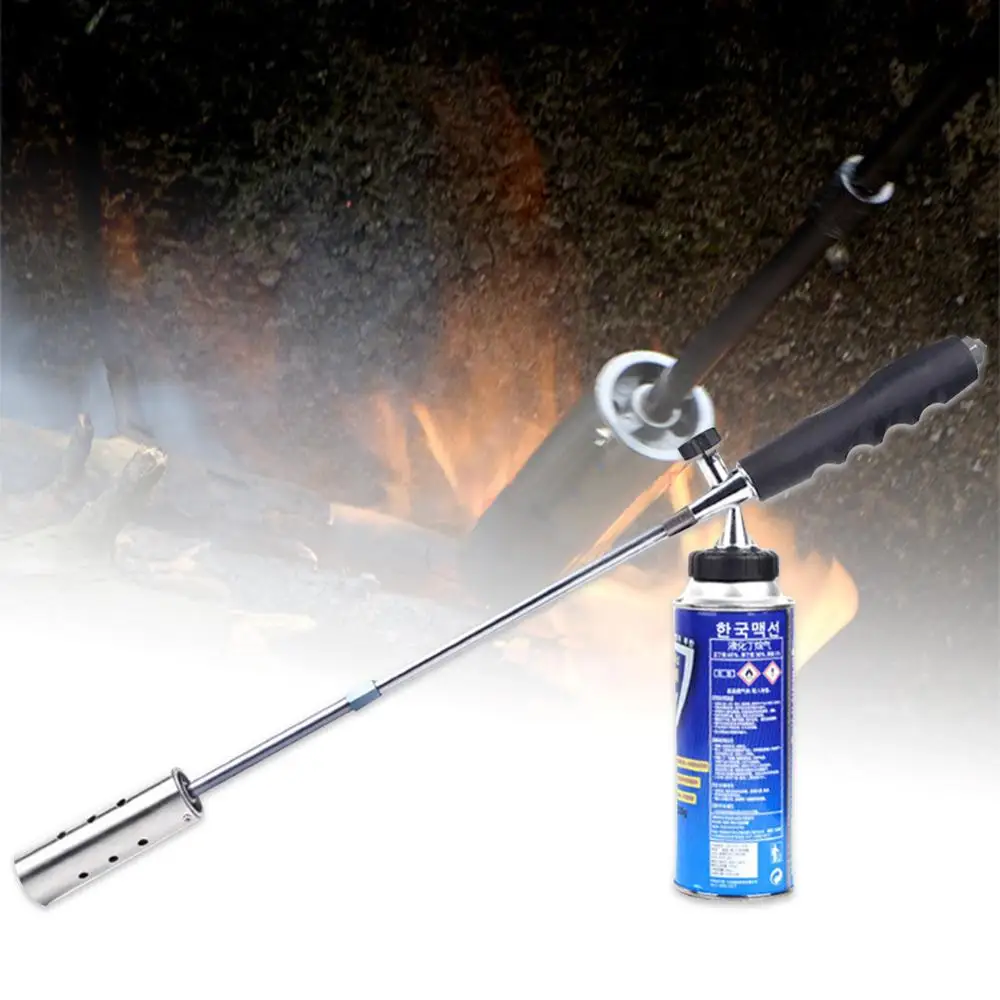 

Outdoor portable ultra-long flamethrower barbecue cooking baking tool rubber handle butane gas torch movable nozzle igniter