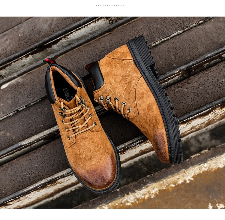 Ботинки мужские кожаные ботинки зимняя защитная обувь мужская обувь timber Land Botas, классические ботильоны на шнуровке для работы, зимняя обувь