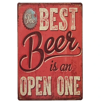 

Best Beer Open Metal Tin Sign Poster Plaque Bar Pub Club Cafe Home Plate Wall Bar Decoration Vintage Stickers Art