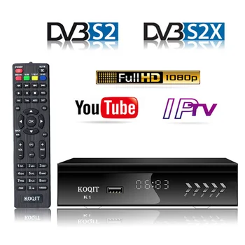 

KOQIT Tuner DVB-S2X DVB-S2 Receptor Satellite Receiver Digital TV Box FTA IPTV m3u RJ45/Wifi Youtube Scam Decoder Auto Biss vu