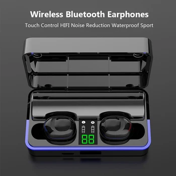 

6D Bass Mini Noise Reduction Digital Display Wireless Bluetooth Earphones In Ear Sport Touch Control With Microphone HIFI