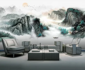 

Customized modern mood landscape scenery living room bedroom background wallpaper mural