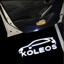 2 sztuk Logo zastosuj KOLEOS (2009-2021) samochodów światło ostrzegawcze LED projektor światło Ghost Shadow witamy światło lampka grzecznościowa