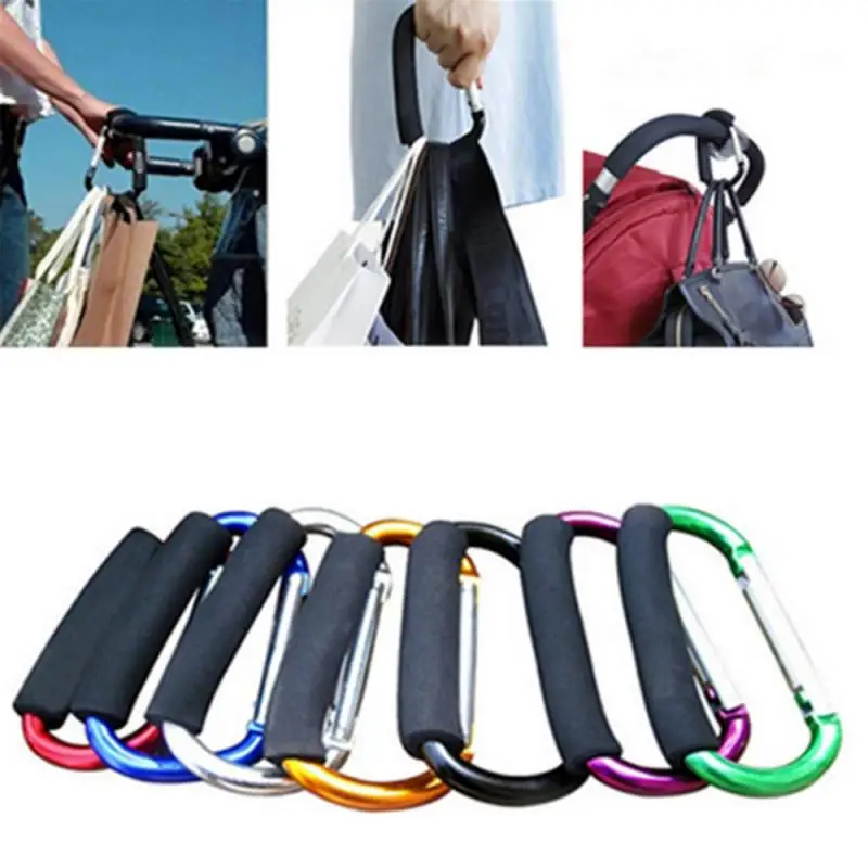 Baby Strollers cheap 1PCS Stroller Accessories Baby Stroller Hook Shopping Carts Hooks  Universal Pram Wheelchair Shopping Carts Clip Big Carabiner Baby Strollers medium