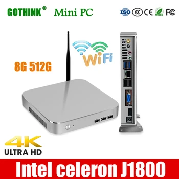 

GOTHINK mini pc with WiFi Intel celeron J1800 Dual core 2.41Ghz WIN7/8/10 LINUX system 8G 512G 4K HDMI pocket pc VGA USB 3.0