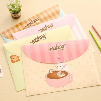 

1pcs Students Cute A4 Test Paper File Holder Fresh Floral-Print Transparent Folder Snap Closure File Bag Office Supplies