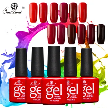 

Saviland Dark Red Color Series Gel Nail Polish 12 Gorgeous Colors Gel Lacquer Soak Off UV Led Nail Gel Varnish