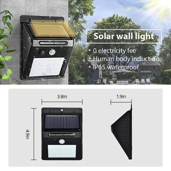 

LED Solar Light Outdoor Solar Lamp PIR Motion Sensor Wall Light Waterproof Solar Powered Sunlight for Garden Decoration