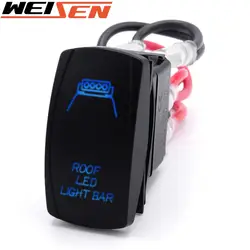 Barre de lumière LED Laser universelle à 5 broches, interrupteur à bascule marche arrêt avec fil de cavalier, lumières LED 20 A 12V, bleu pour Polaris Kawasaki 