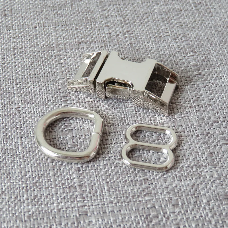 

10 комплектов 10 мм сильный ошейник для кота ремни с металлическими пряжками ремня Слайдер Клип крюк кольцо в виде буквы D застежка для шлейка для собаки домашнего животного сделай сам аксессуар оборудования