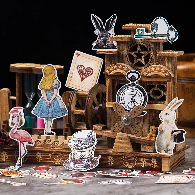 30PCS/bag vintage Girl items stickers DIY scrapbooking junk journal album diary happy plan decorative stickers