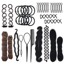 Multi Style DIY Hair Styling Tools for Women Hair Accessories Bun Maker Hairpins Ties Twist Modelling Hairstyle Braiding Tools