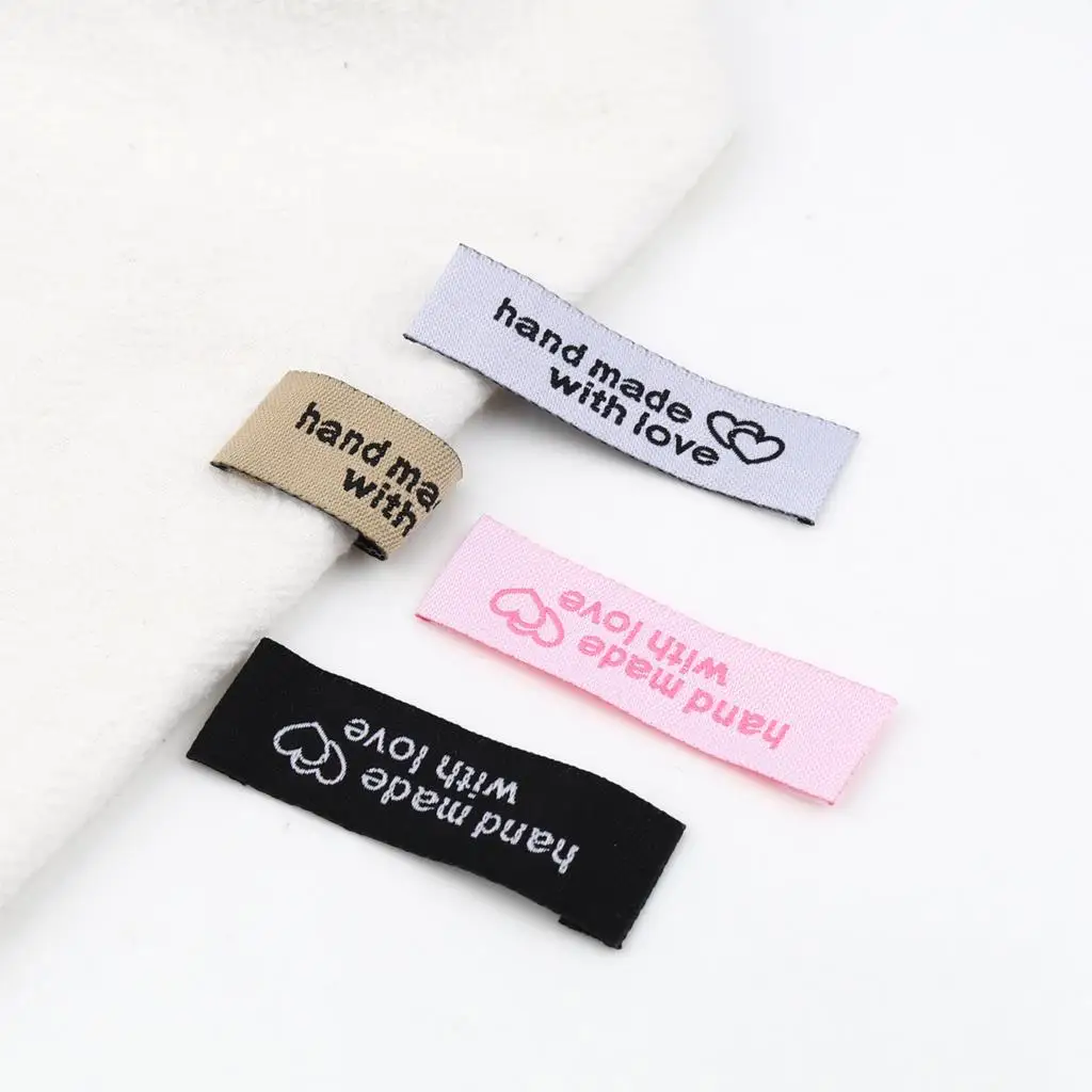 Clothing Labels Garment Labels Sewing Labels 50PCs Handmade Embroidered Labels For DIY Hat Bags Scarf Garment