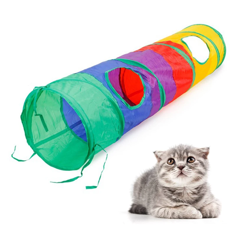 Складной туннель для кошек игрушки котенок кролик подвесной, для помещений и улицы тренировочные игровые шары игрушечный туннель игрушки трубы товары для кошек