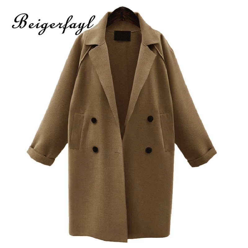 Beigerfayl Тренч Femme шерстяные пальто длинные Casaco Corta Vento Feminino воротник Баян тренкот 9202 - Цвет: Хаки