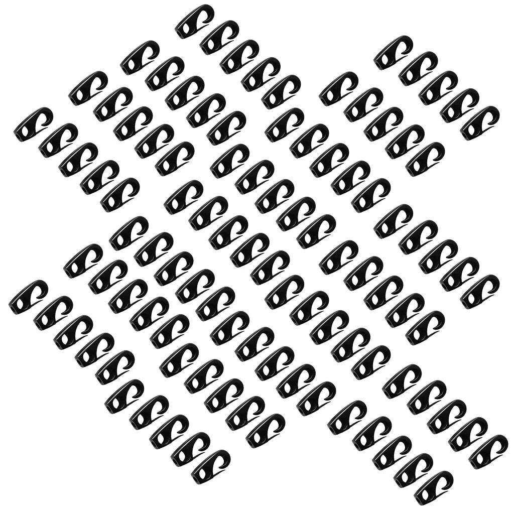 100 Pcs Plastic Bungee Shock Cord Hook Snap Hooks for 7mm Elastic Rope Strapping Tape, Strong