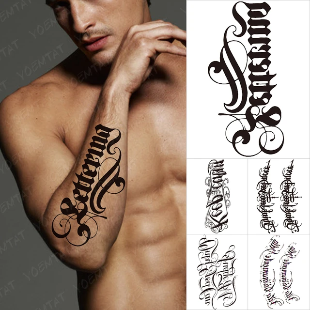 Alfabeto Inglês Tatuagem Temporária Impermeável Cruz, Masculino Faux  Tatouage, Et Art, Tatuagem Falsa Corporel nas Costas da Mão - AliExpress