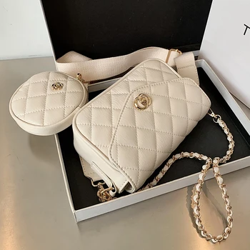 

С Доставкой Lingge Embroidery 2020 Popular New Fashion Fashion All-match Chain One-Shoulder Messenger Net Red Square Sling Bag