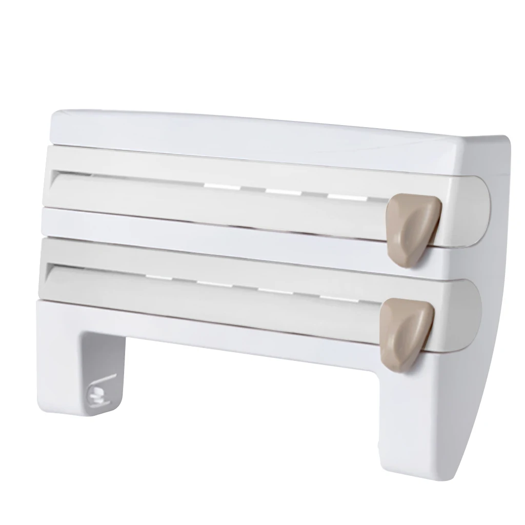Wall Mounted Roll Holder, Rack Kitchen Roll Holder Cling Film Storage Rack Paper Dispenser for Kitchen, Home, Ect