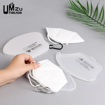 

Face Mask Storage Boxes Transparent Case Portable Waterproof Save Organizers Protect Health Reusable Container Home Organization
