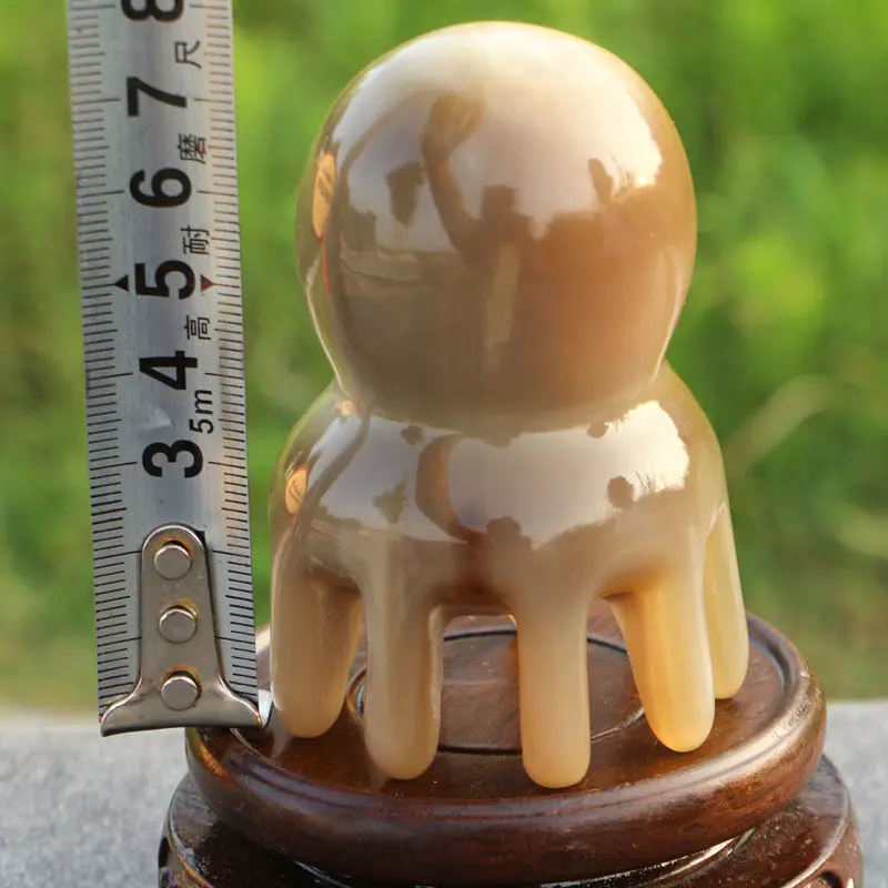 Natural White Horn Octopus Comb Head Meridian Scraping Scalp Massage Brush Acupuncture Spa Gua Sha Therapy Massage Relax Tool