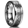 90638-5d6159.jpg Bague celtique en acier inoxydable pour homme, 21 couleurs, 8 mm, incrustation de dragon rouge, vert, noir, fibre de carbone, alliance, bijoux, taille 6-13