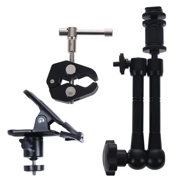 

1 Pcs Metal Spring Clamp Clip with Ball Head & 1 Pcs Super Clamp + 11 Inch ic Arm Articule
