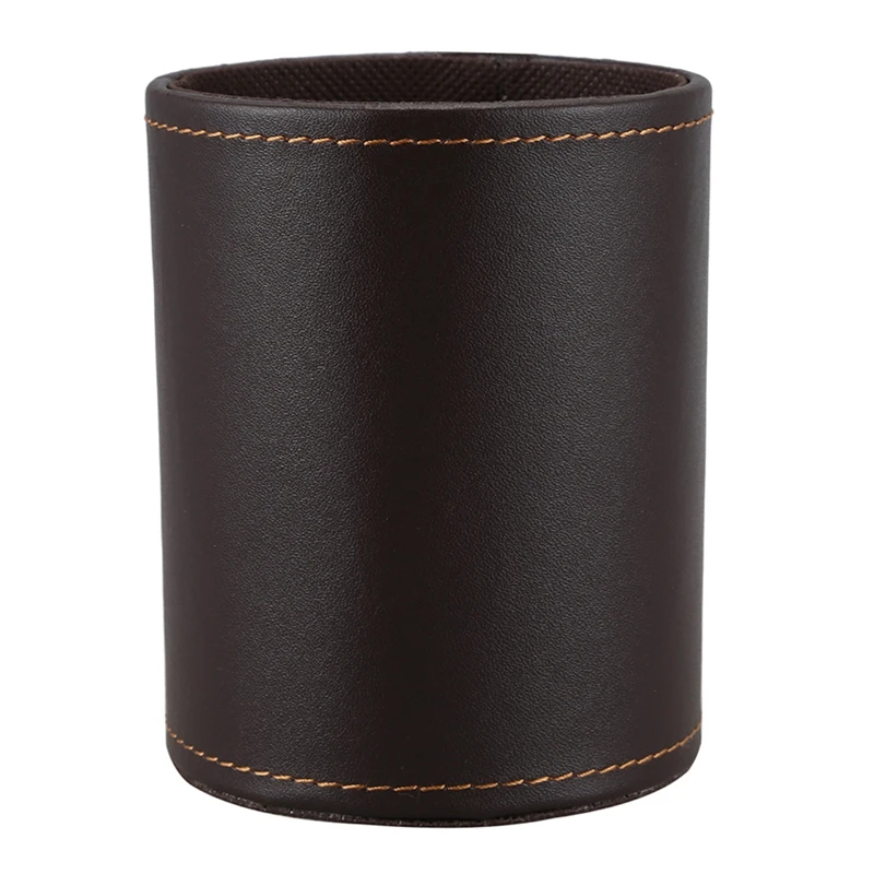 

Faux Leather Pen Pot Pen/Pencil/Mobile Phone /Desk Supplies Organizer- Brown