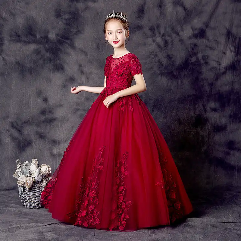 wine flower girl dresses