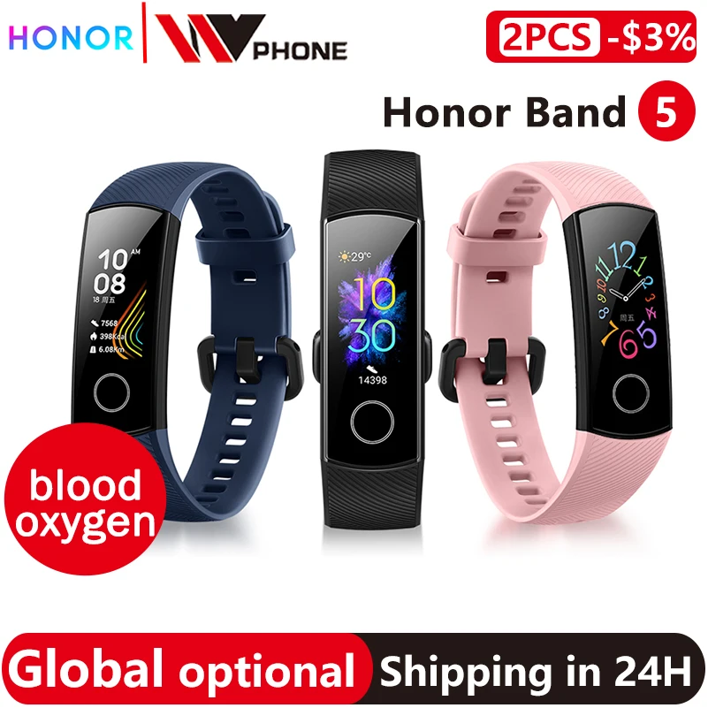 Глобальная Версия Дополнительно Honor band 5 Смарт браслет AMOLED heart rate fitness sleep swimming sport