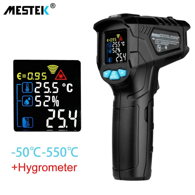Thermometer with Infrared Temperature Gun Sensor -50-800Celsius Colorful  LCD Pyrometer and Ambient Humidity Thermal lmager - AliExpress