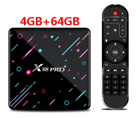 X88 pro+ Android 9,0 ТВ приставка Rockchip RK3368PRO 4 Гб 128 ГБ Смарт ТВ приставка Восьмиядерный Bluetooth 2,4G и 5G Wifi 4K медиа-проигрыватель Google - Цвет: 4gb 64gb