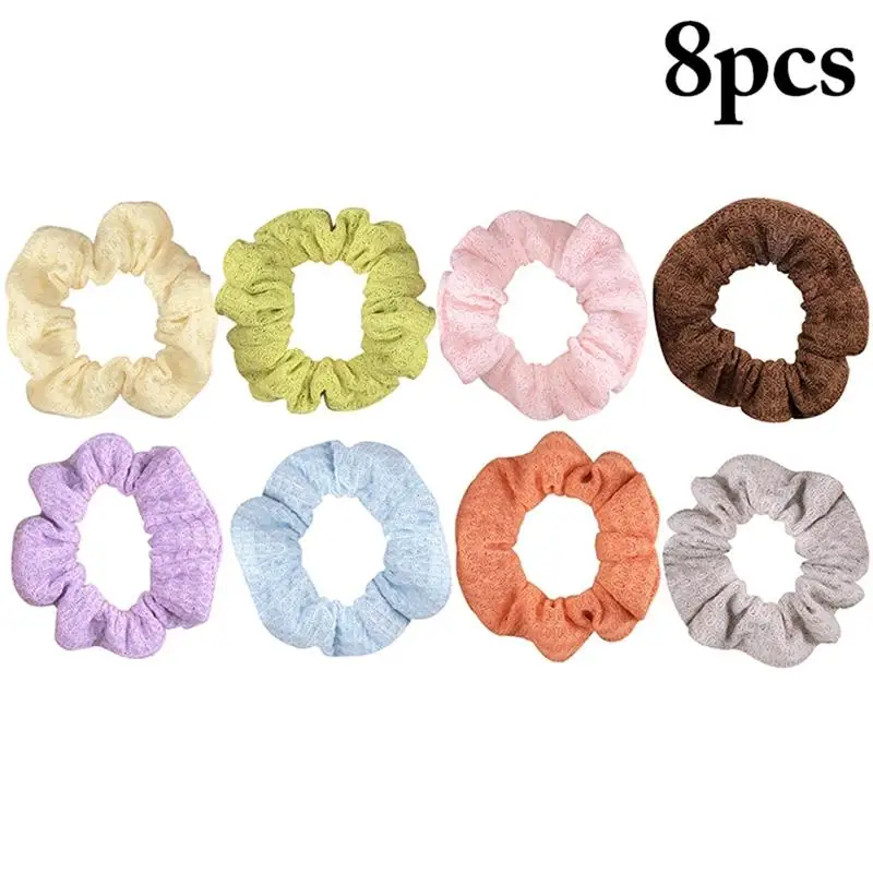 

8Pcs Solid Color Hair Ropes Hair Scrunchie Creative Wool Scrunchie Elastic Hair Band For Women Girls Hair Accessories