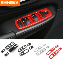 SHINEKA Auto Innen Fenster Schalter Taste Dekoration Abdeckung Aufkleber für Jeep Cherokee für Grand Cherokee für Dodge Durango 2011 +