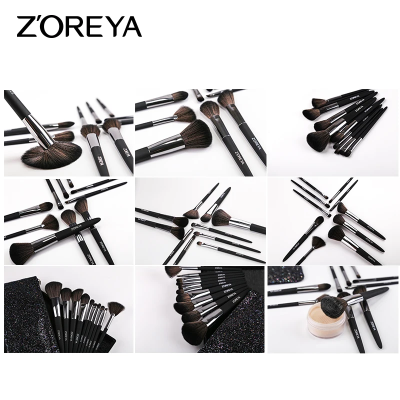 ZOREYA Makeup Brush Set 10pcs Cosmetic Brush Powder Foundation Blush and Eye Brushes