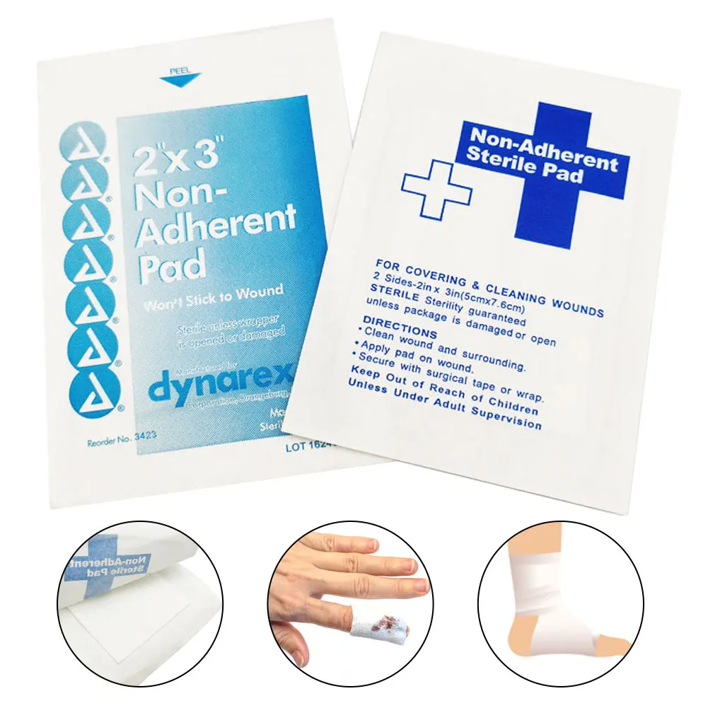 5/10/20pcs 5*7.6cm Non-adherent Gauze Pad Cotton First Aid Kit Waterproof Wound Dressing Sterile Medical Care Supplies | Безопасность и
