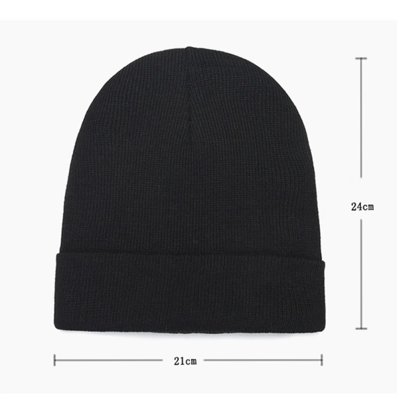 Women Man Durable Knitted Hat Stretch Dome Leisure Skullies Bonnet Cap Autumn Winter Fashion Outdoor Casual Cuffed Beanie Caps